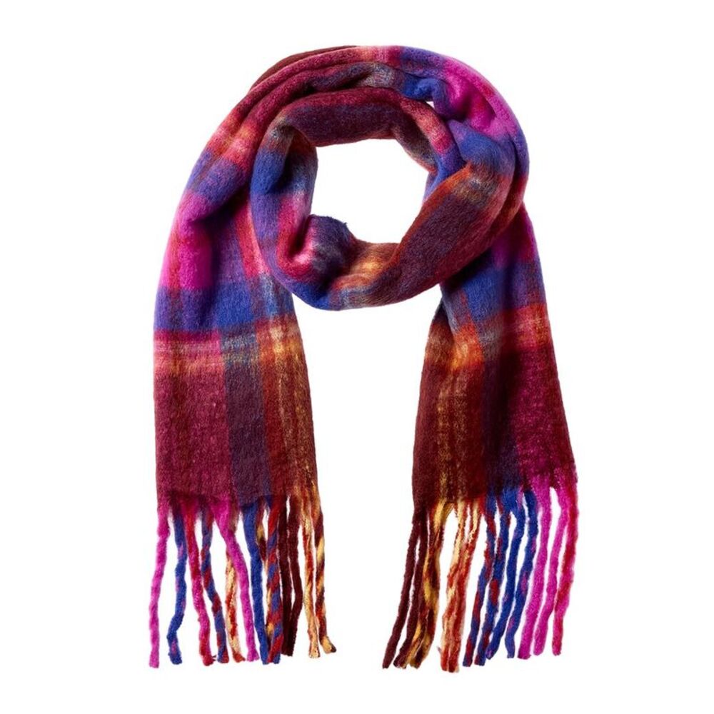 La Fiorentina Plush Fringe Scarf, Pink